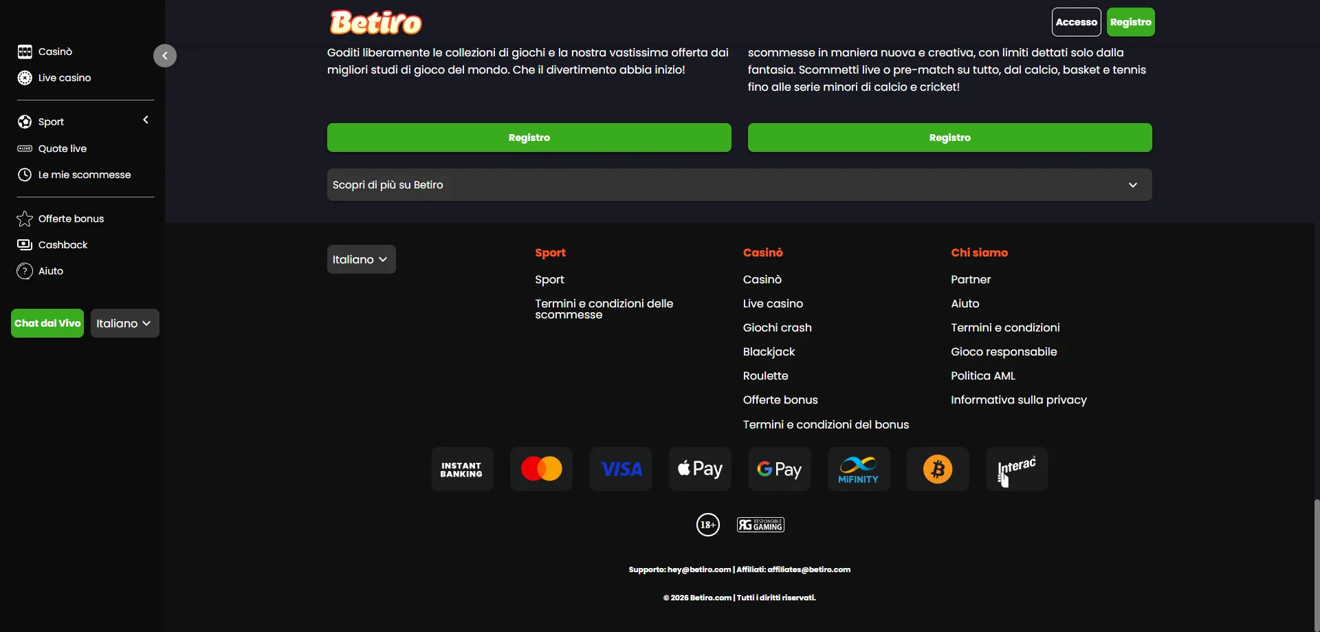 Betiro Casino mobile – gioca su smartphone e tablet senza download